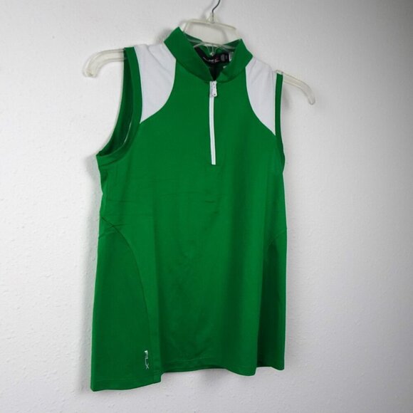 RLX Ralph Lauren Golf Polo Shirt Women's Size XS Green 1/4 Zip Wicking - Picture 4 of 10